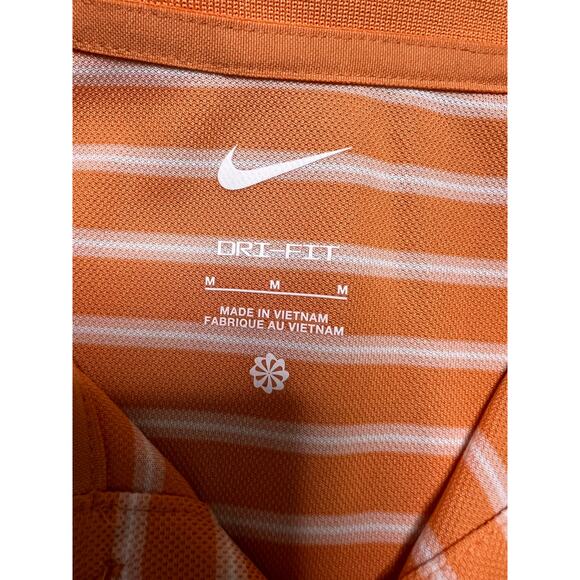 NIKE GOLF TOUR PERFORMANCE DRI-FIT STRIPED POLO SHIRT ORANGE MENS MEDIUm - Picture 3 of 8